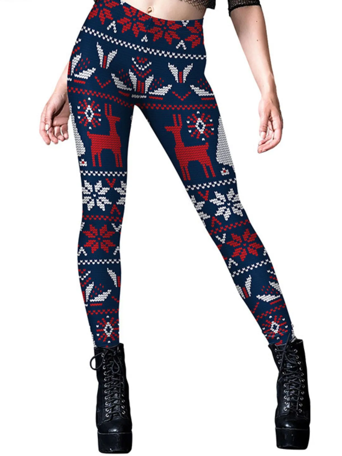 1960s Christmas Printed Cute Leggings