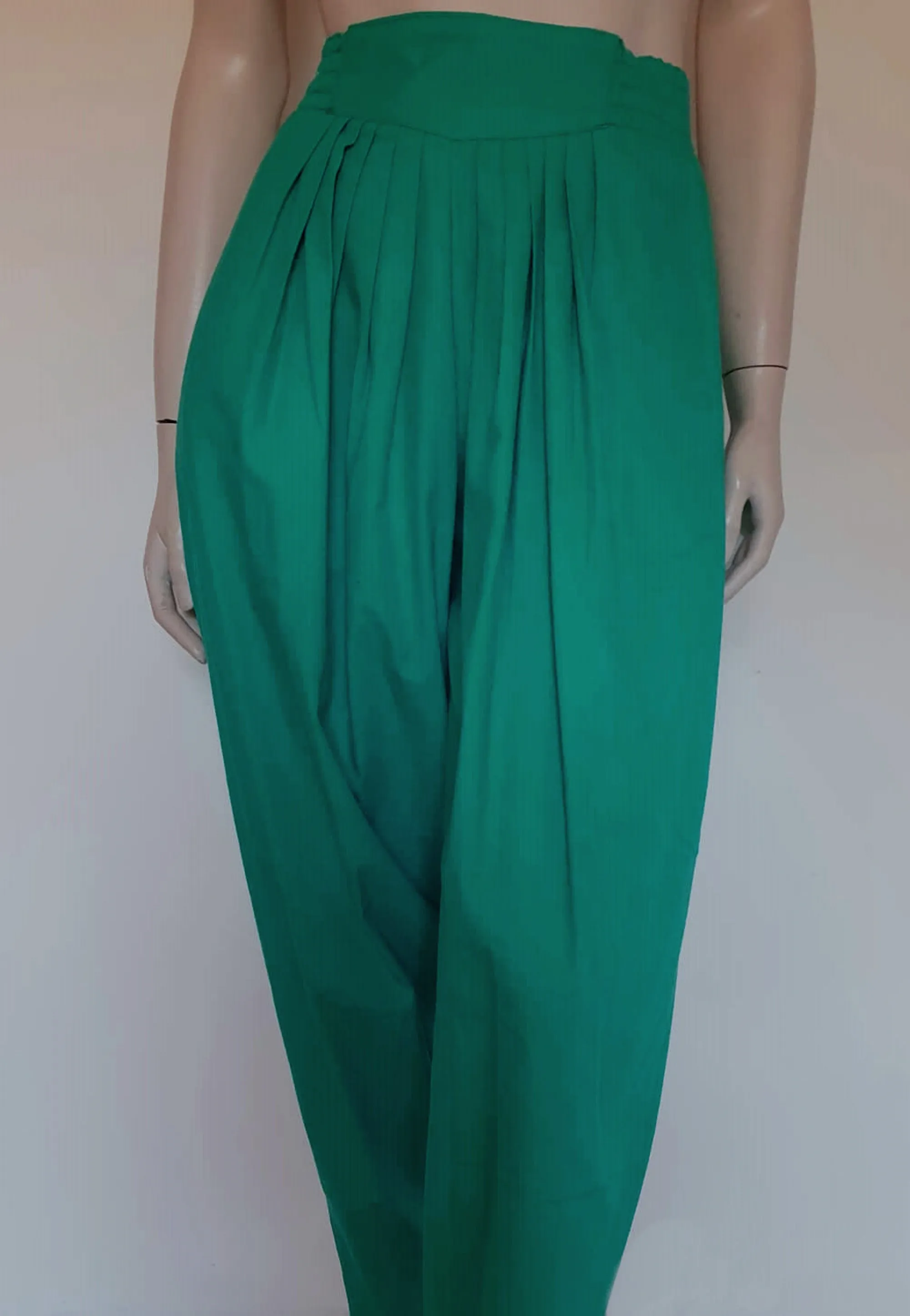 1980s Jade Green Baggy Pants - New Old Stock