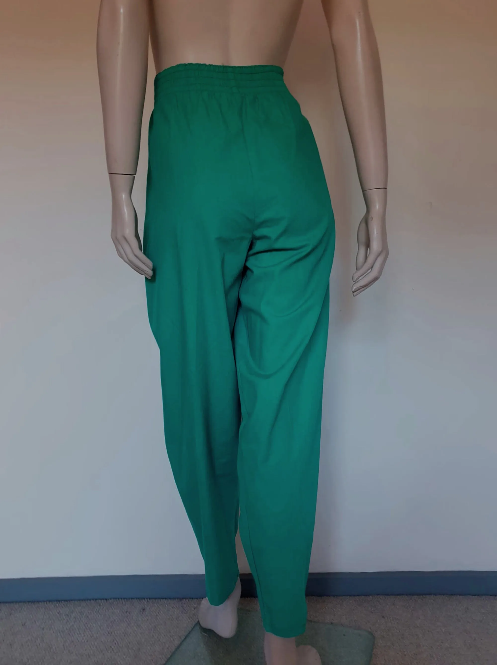 1980s Jade Green Baggy Pants - New Old Stock