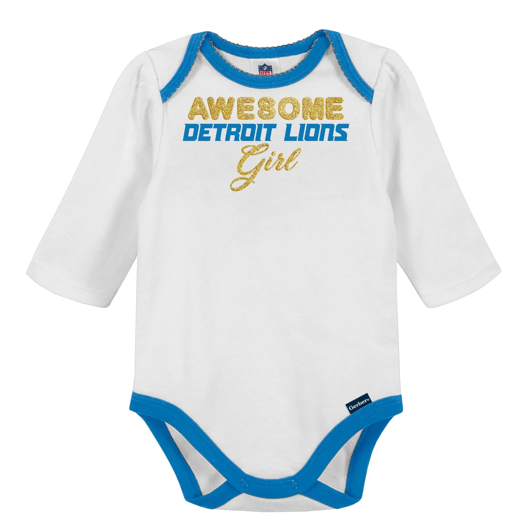 3-Piece Baby Girls Lions Bodysuit, Footed Pant, & Cap Set