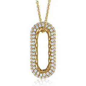 A. Jaffe 14K Yellow Gold 0.37cttw. Diamond Quilted Pendant Necklace