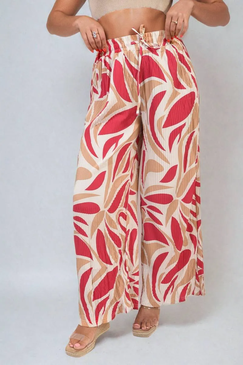 Abstract Pattern Wide Leg Trousers