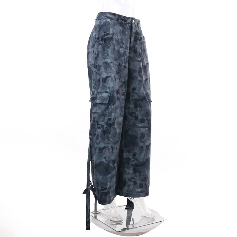 Acrylic Printed Parachute Pants