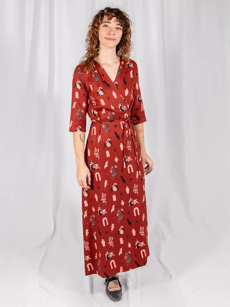 Aditi Wrap Dress - Modern Objects Cranberry