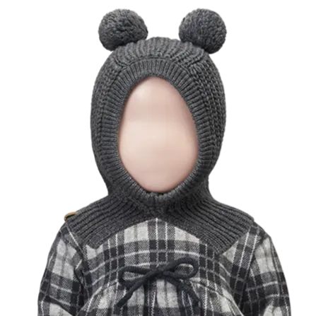 Ainet Merino Wool Baby Balaclava (Grey)