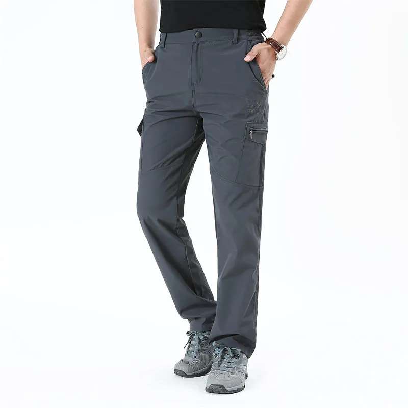 All Seasons Men Cargo Pants Solid Outdoor Casual Elastic Pants