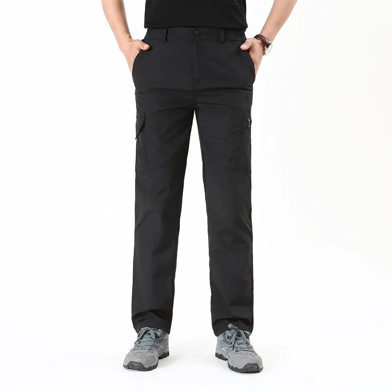 All Seasons Men Cargo Pants Solid Outdoor Casual Elastic Pants