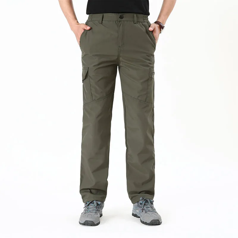 All Seasons Men Cargo Pants Solid Outdoor Casual Elastic Pants