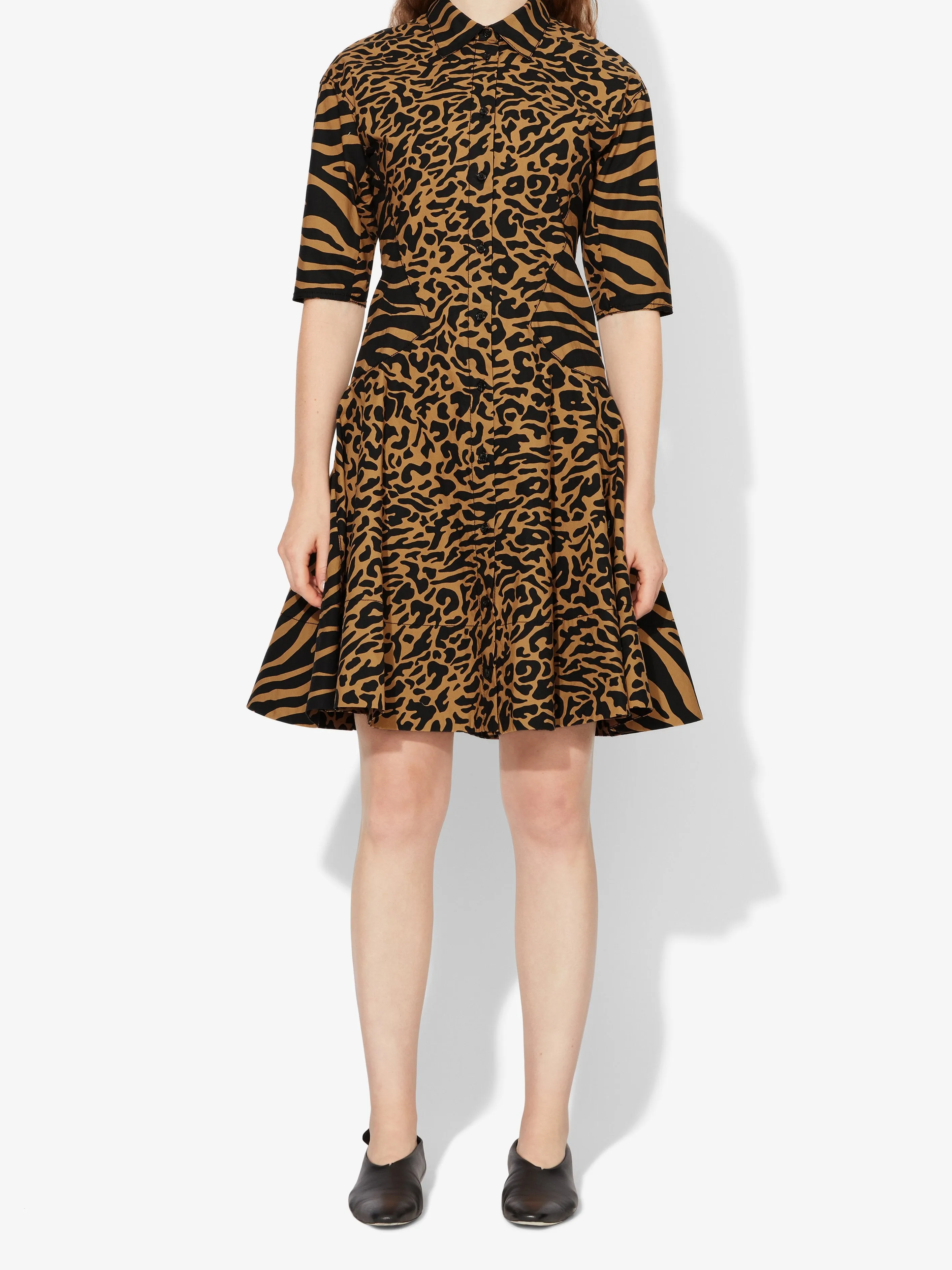 Animal Print Shirt Dress