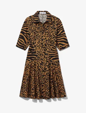 Animal Print Shirt Dress