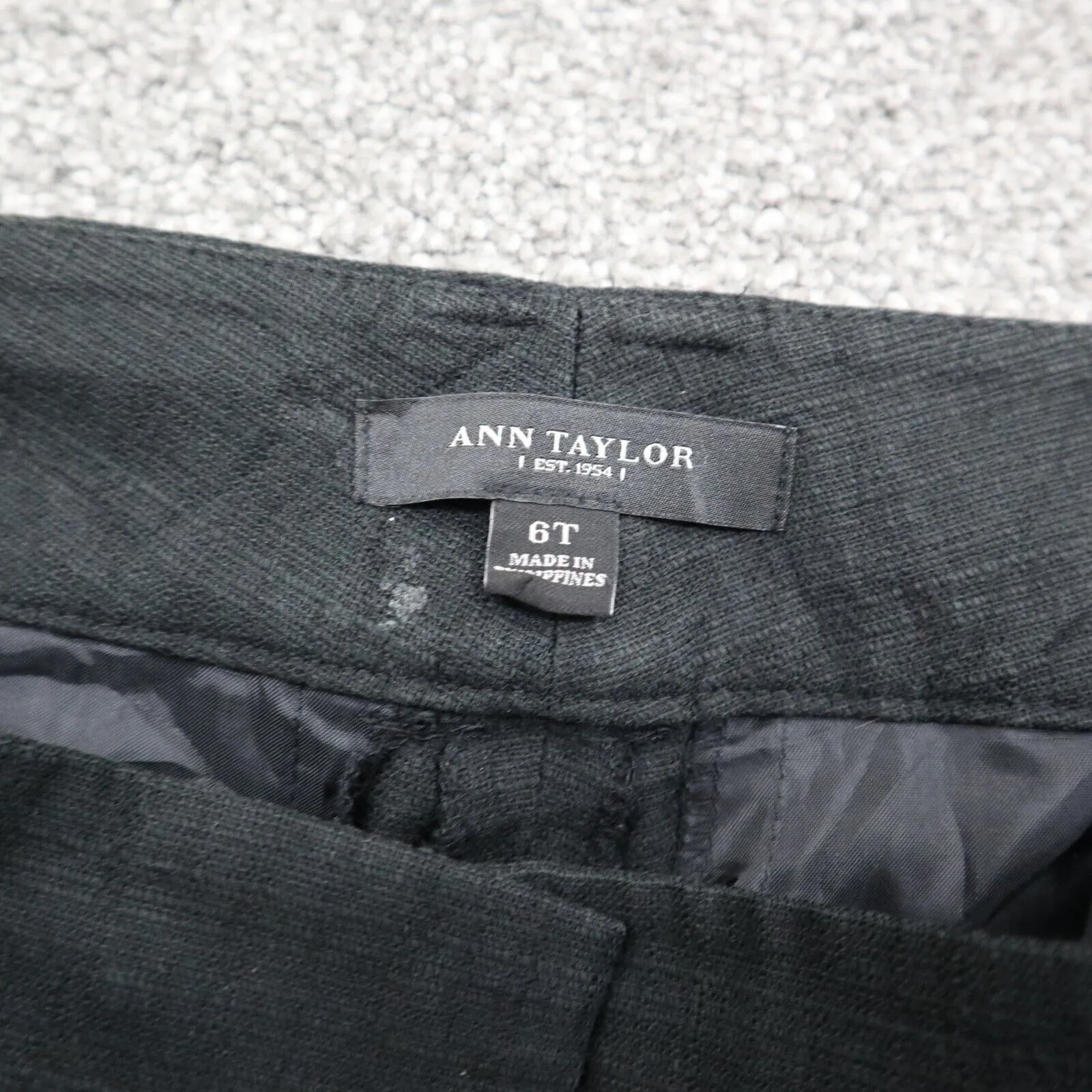 Ann Tayler Mens Straight Leg Dress Pant Mid Rise Solid Black Size 6T