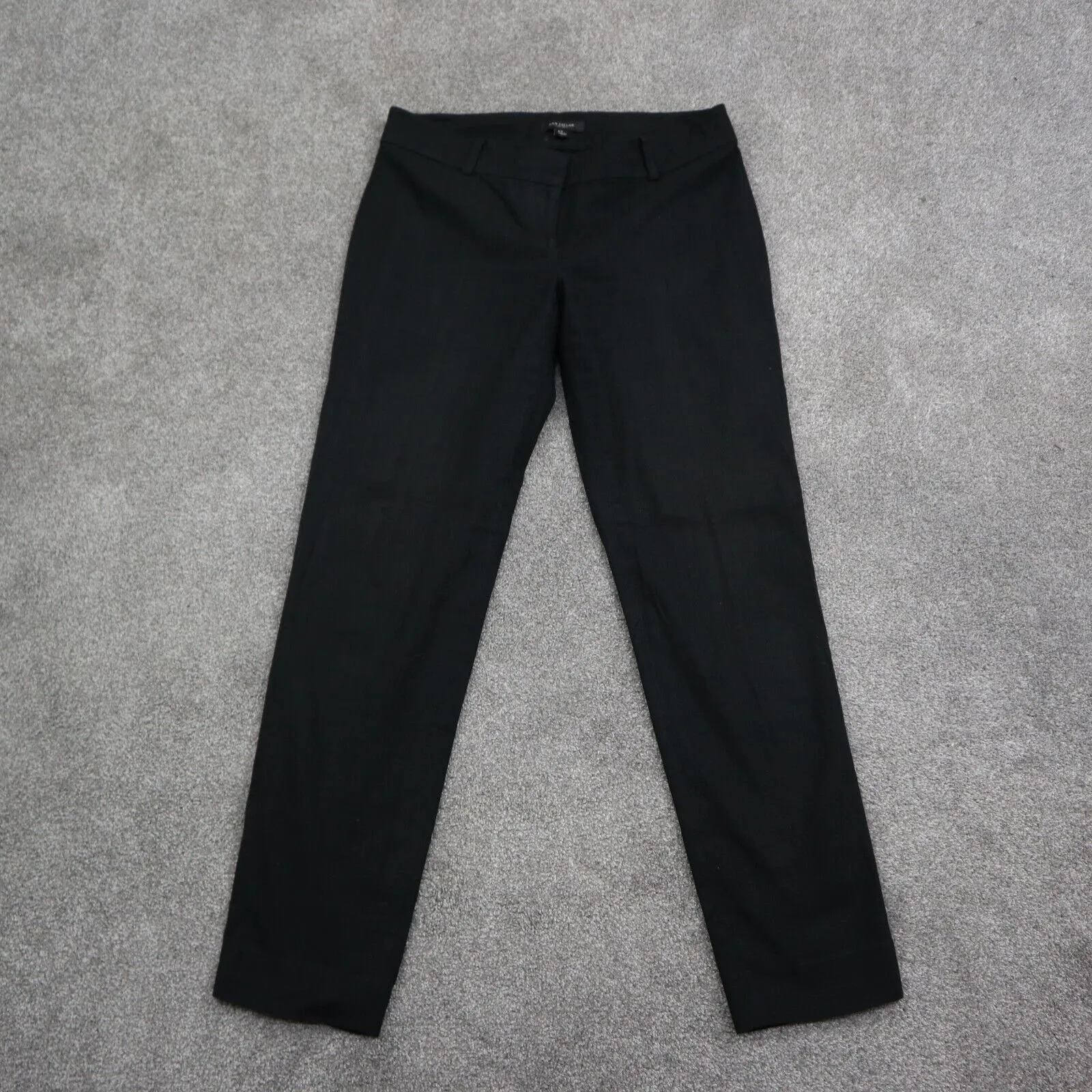 Ann Tayler Mens Straight Leg Dress Pant Mid Rise Solid Black Size 6T