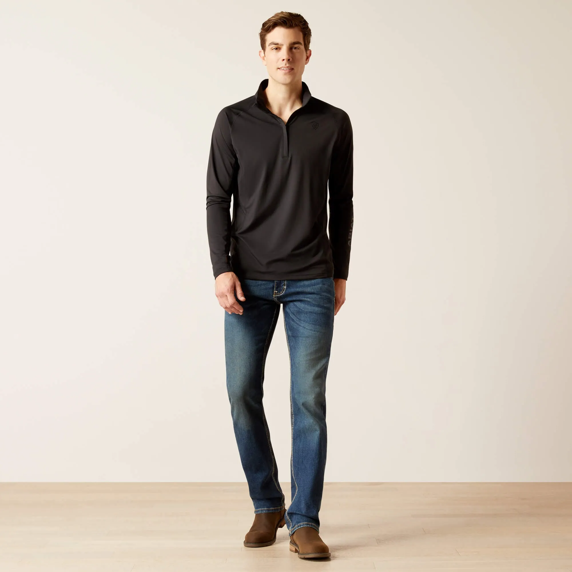 Ariat Mens Lowell 1/4 Zip Base Layer - Black