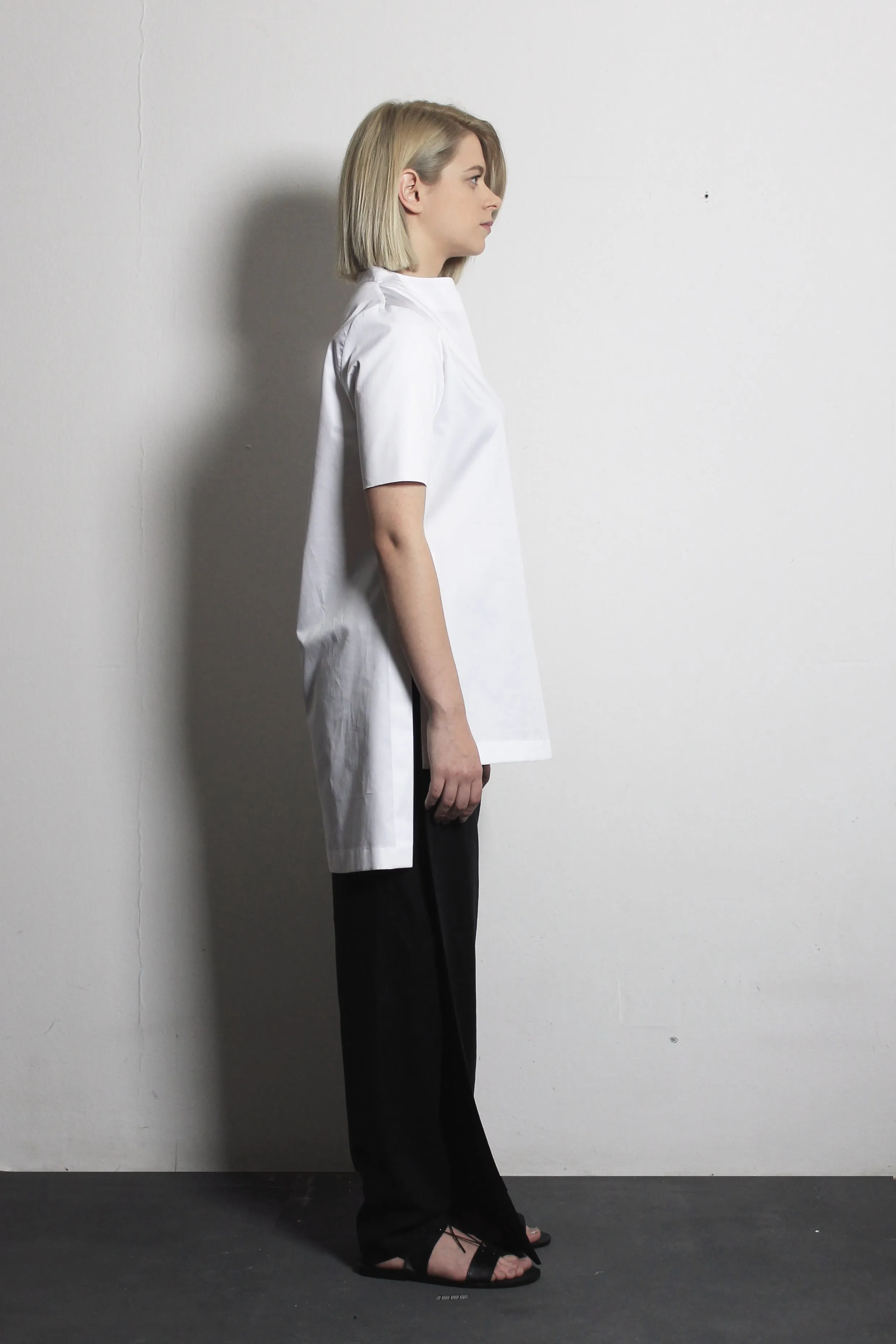 Asymmetric Black Flax Trousers