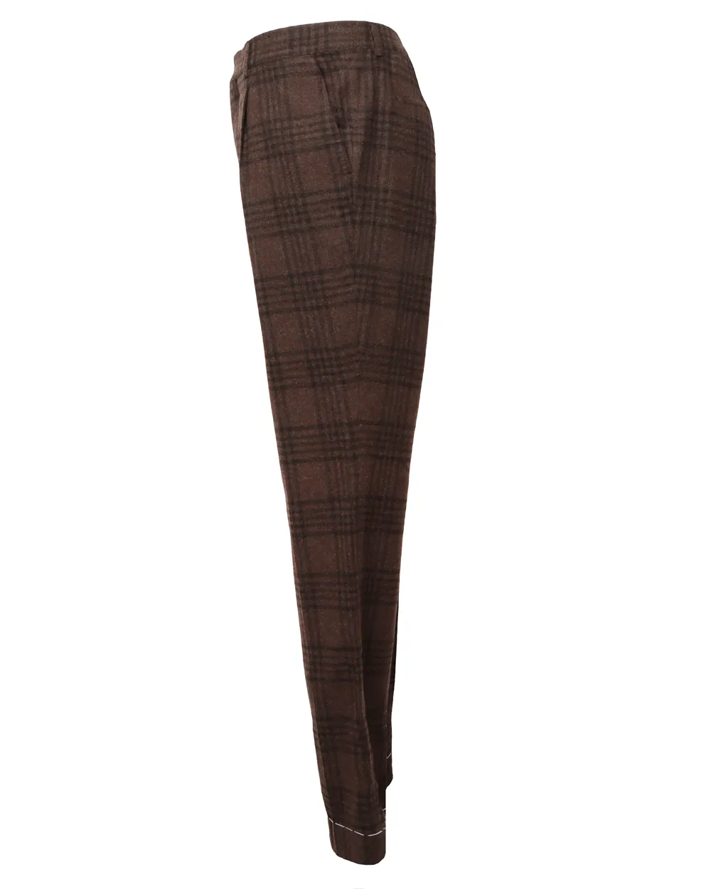 Autunno Brown Plaid Trouser