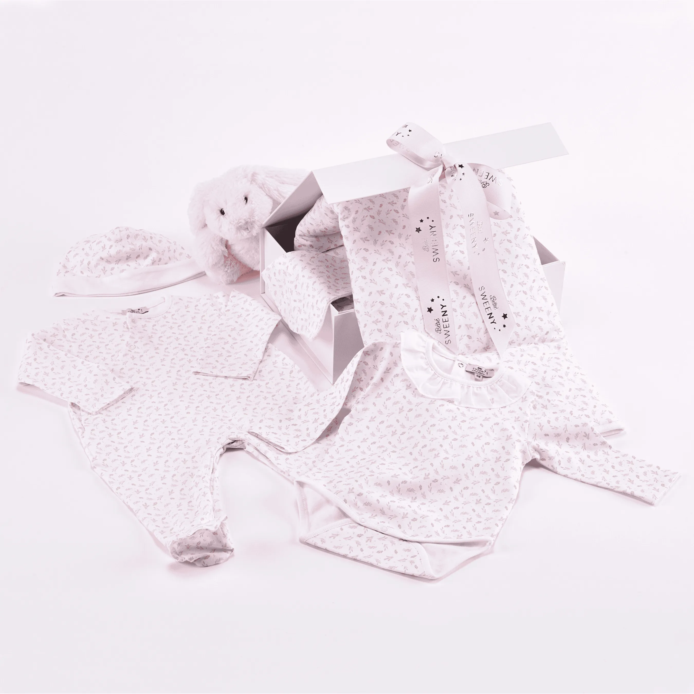 Baby Girls Pink Leaves Print Welcome Set (5)