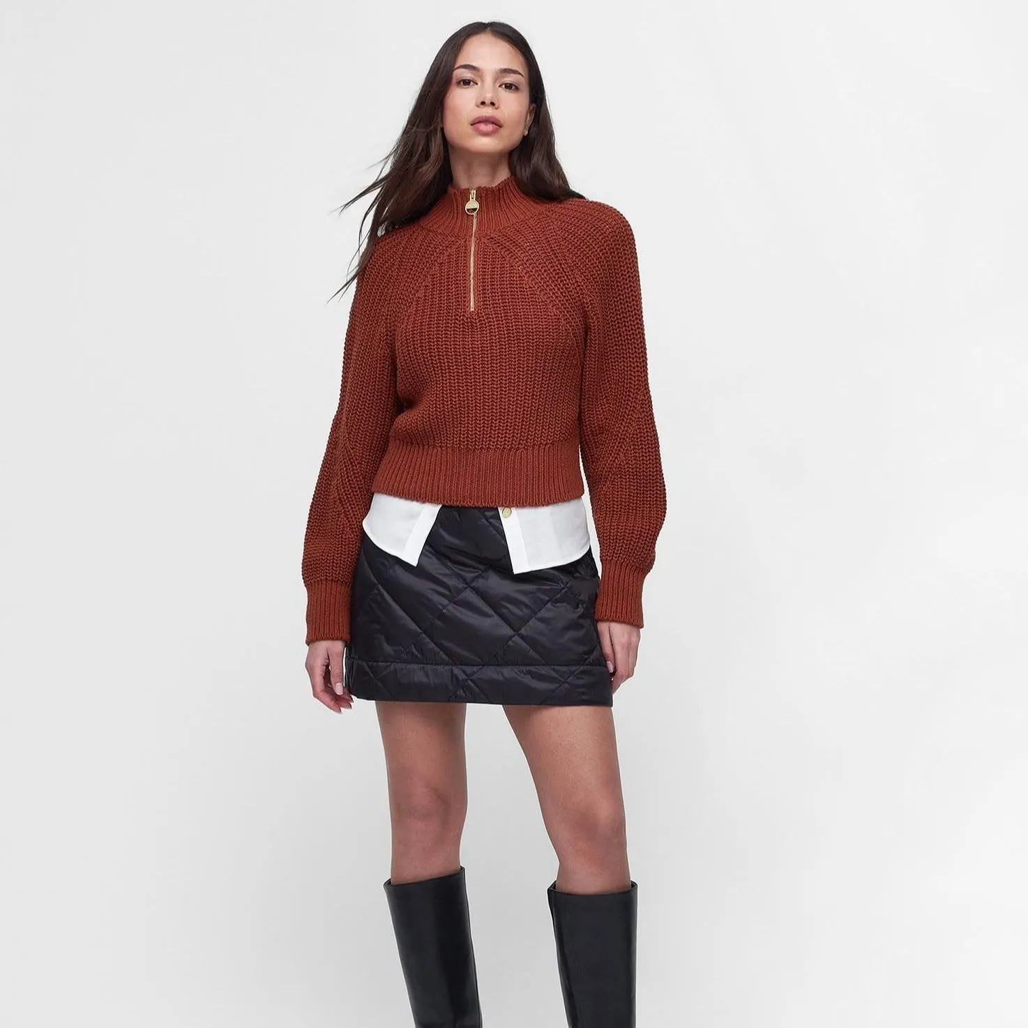 Barbour International Comet Quilted Mini Skirt