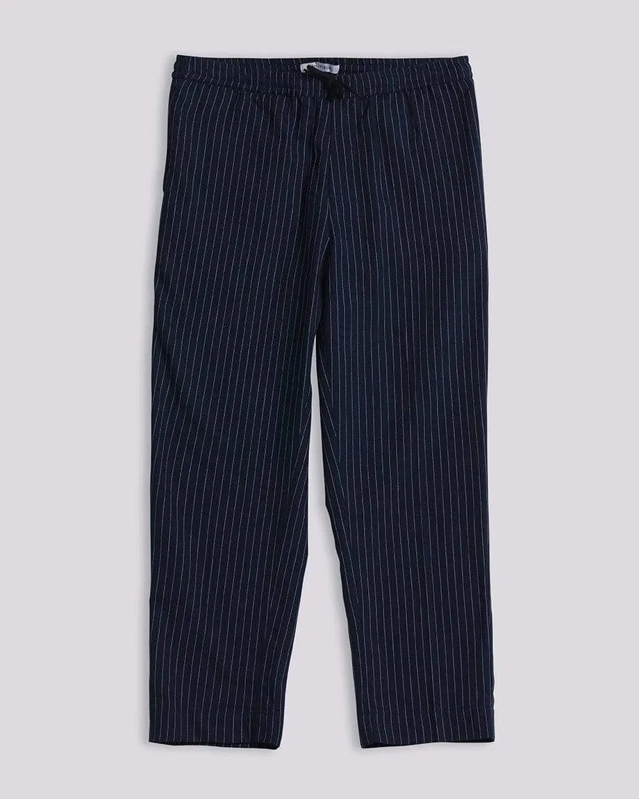 Barletta Pinstripe Tapered Trouser | Navy