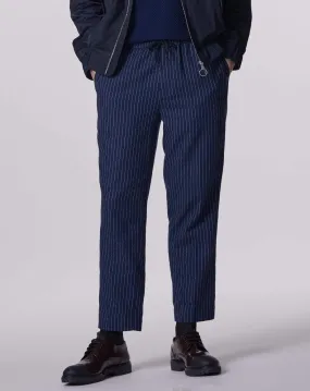 Barletta Pinstripe Tapered Trouser | Navy