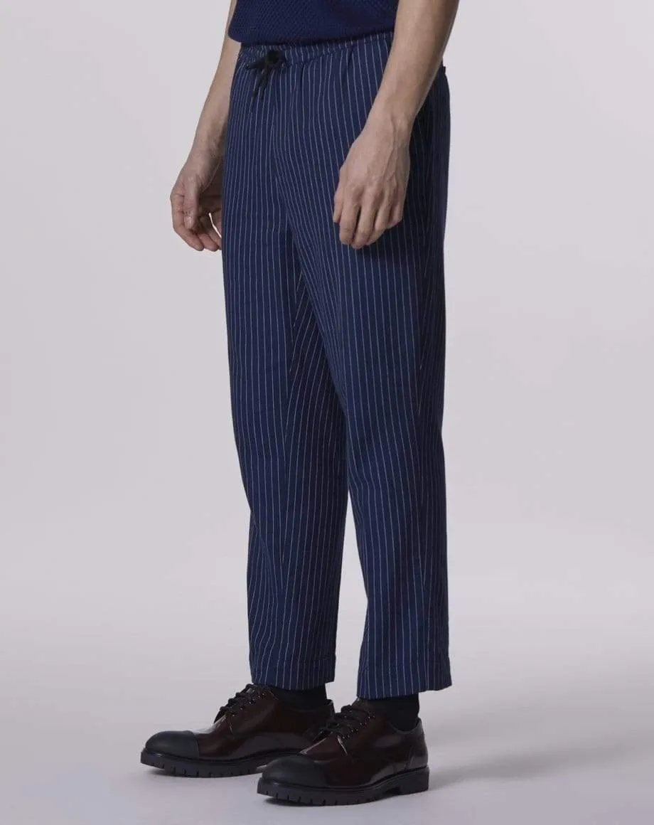 Barletta Pinstripe Tapered Trouser | Navy