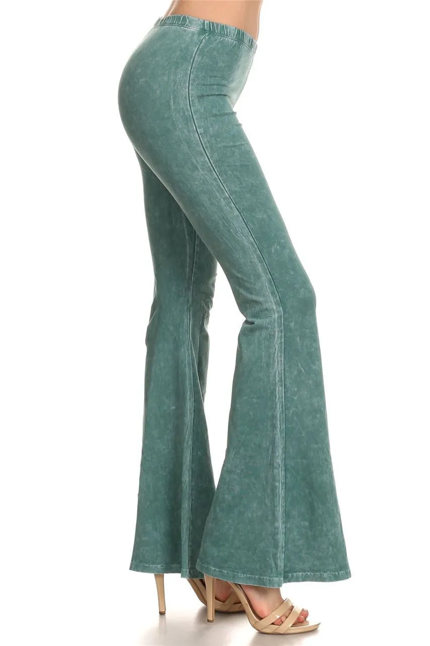 Bell Bottoms Yoga Pants Denim Colored Emerald