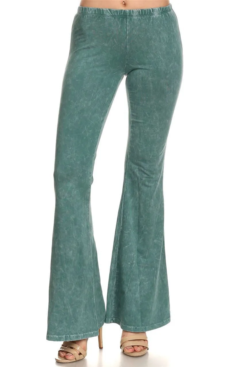 Bell Bottoms Yoga Pants Denim Colored Emerald