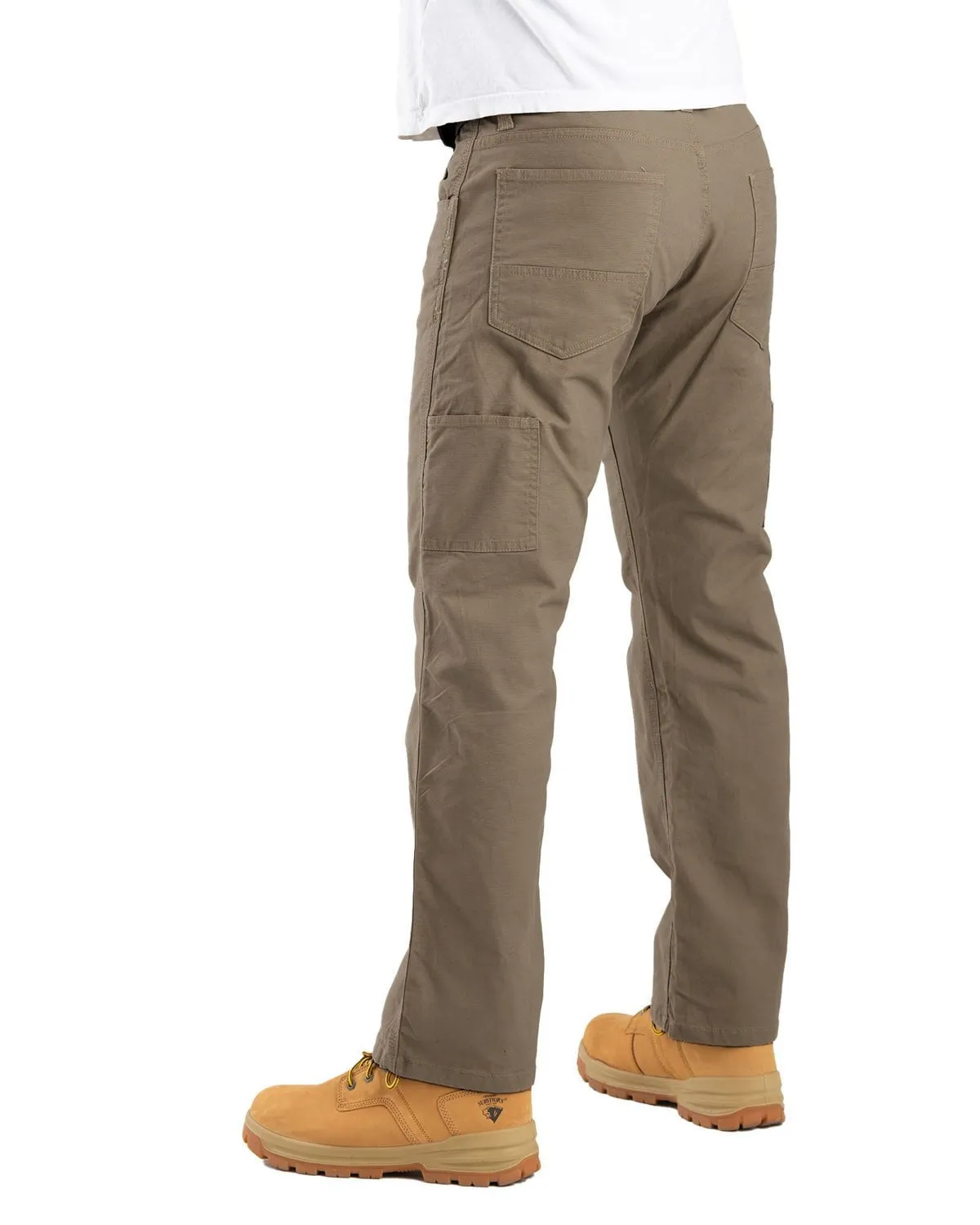 Berne Apparel Mens Highland Flex Carpenter Timber Khaki Cotton Blend Work Pants