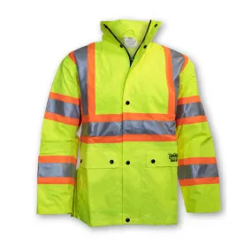 Big K Hi-Vis CSA 300D Polyester Waterproof Safety Jacket | Quilted Lining | Zipper Sides | CSA Approved | Durable & Warm | High Visibility