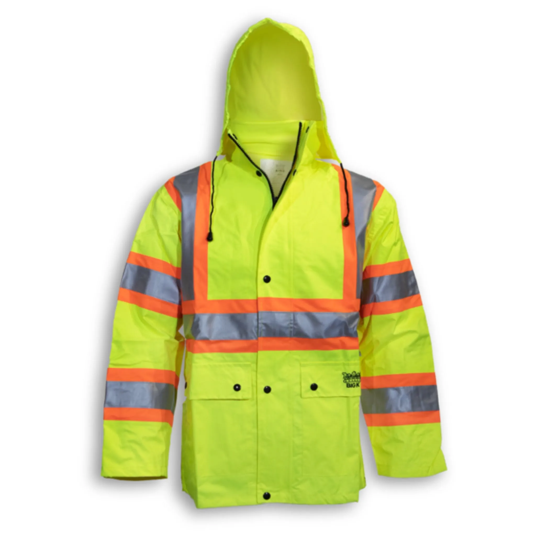 Big K Hi-Vis CSA 300D Polyester Waterproof Safety Jacket | Quilted Lining | Zipper Sides | CSA Approved | Durable & Warm | High Visibility