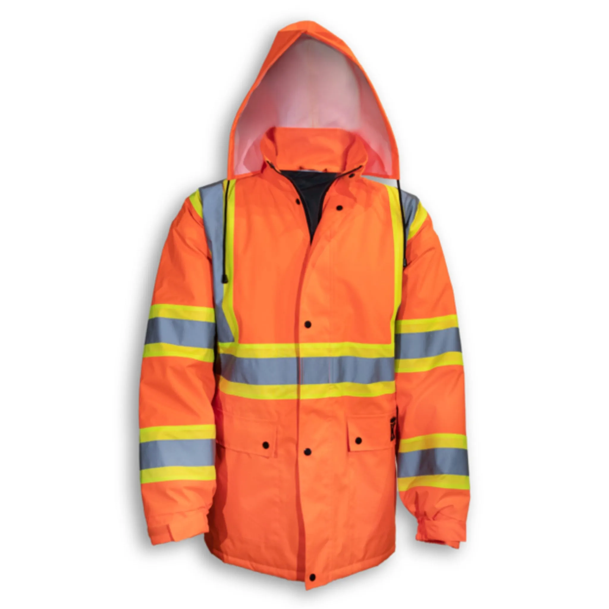 Big K Hi-Vis CSA 300D Polyester Waterproof Safety Jacket | Quilted Lining | Zipper Sides | CSA Approved | Durable & Warm | High Visibility