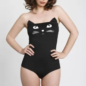 Black 3d cat bodysuit