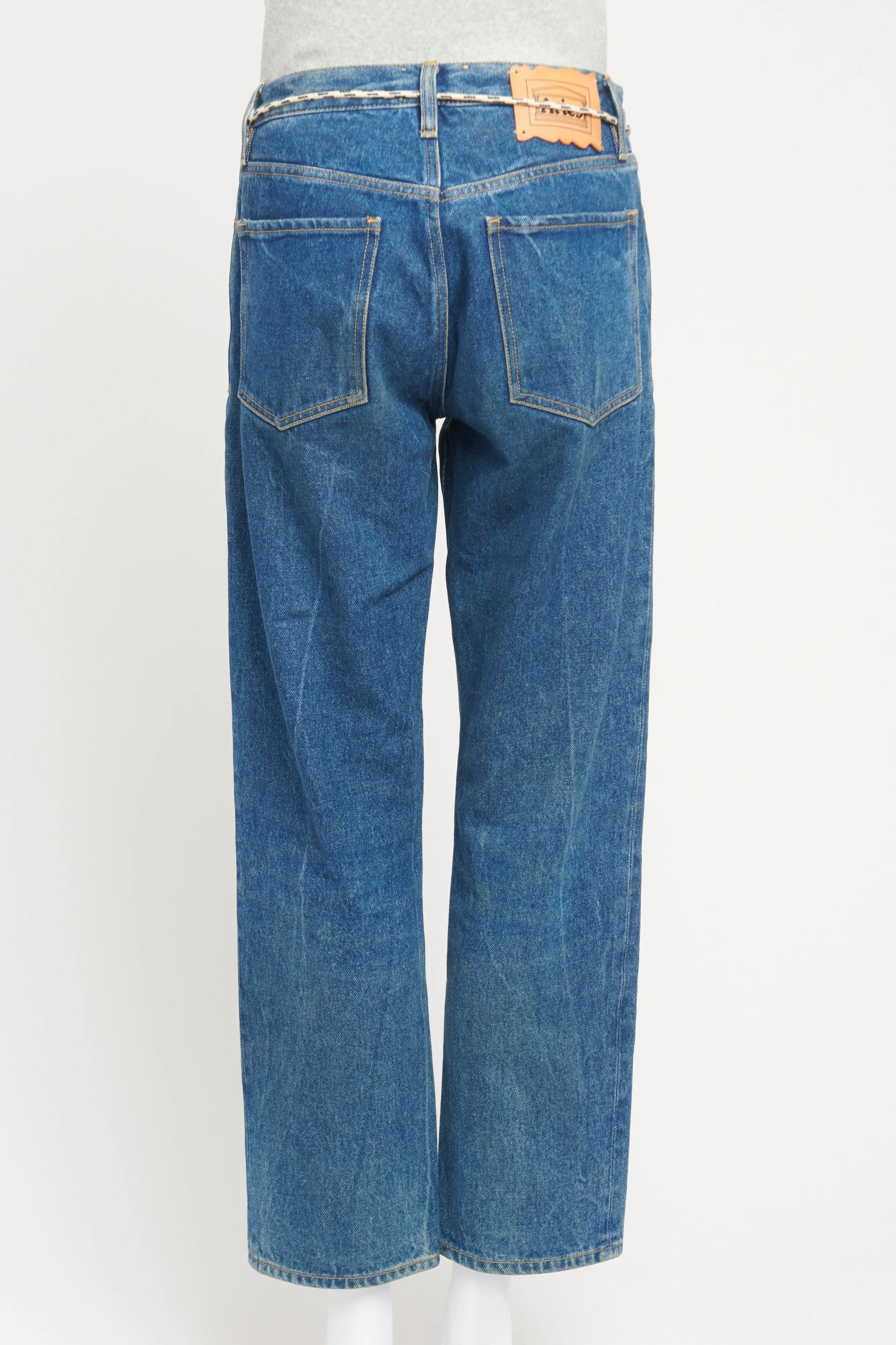 Blue Preowned Jeans With Rope Belt