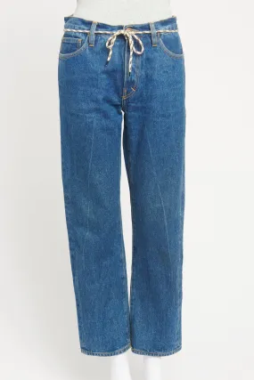 Blue Preowned Jeans With Rope Belt