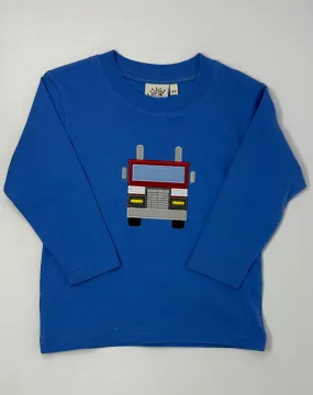 Boy's L/S T-Shirt w/ Big Rig - Blue