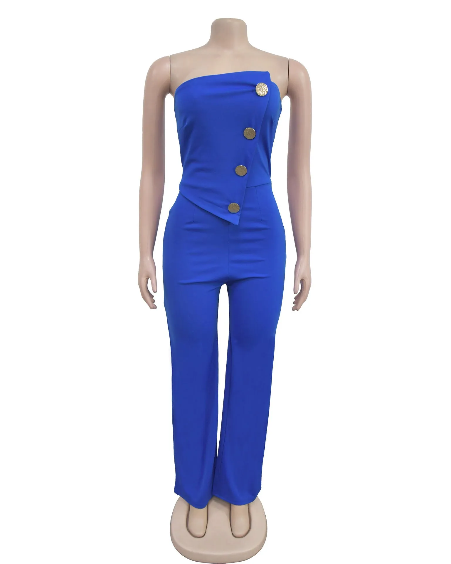 Braided Irregular Wide-Legged Jumpsuits