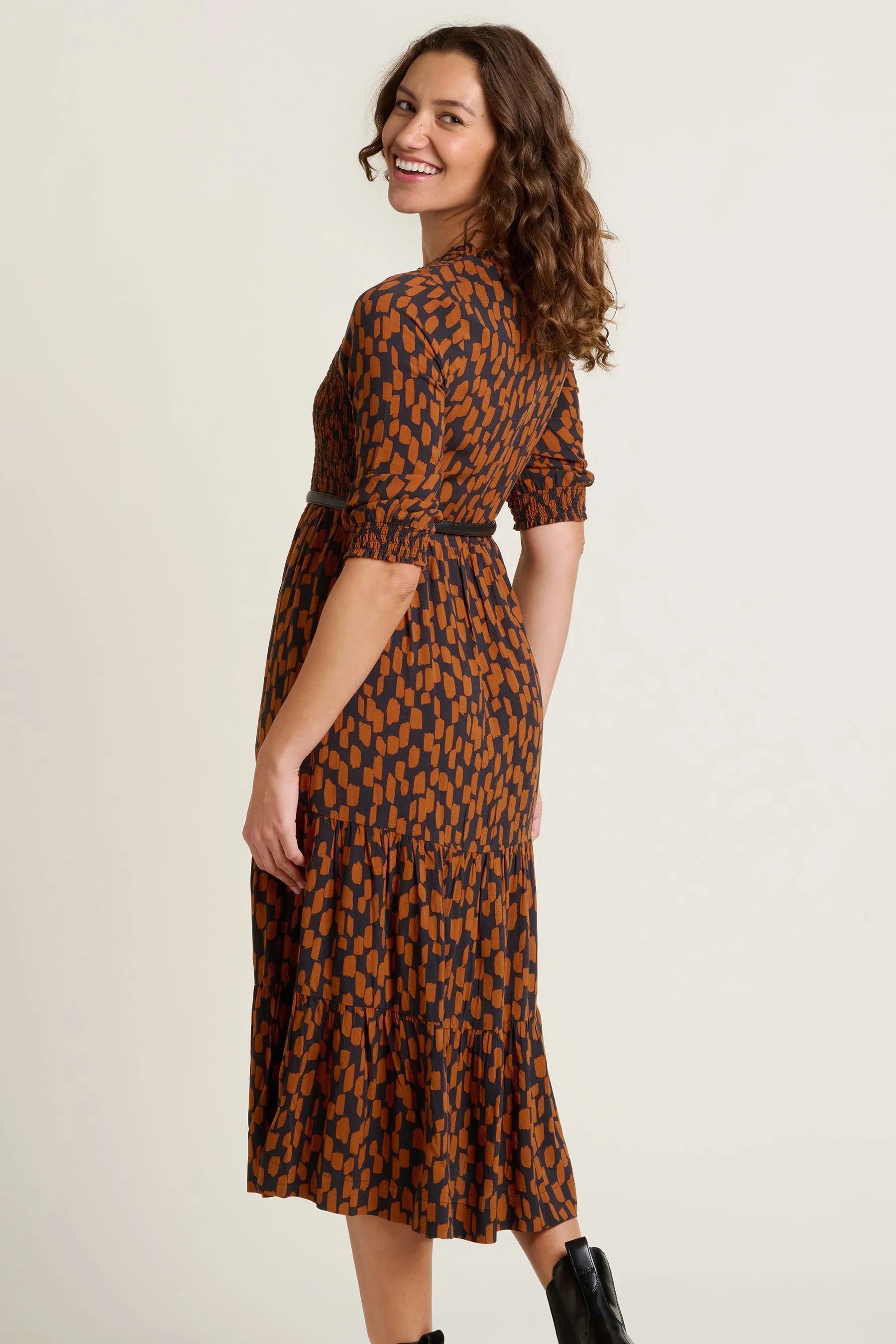 Brush Strokes Midi Dress