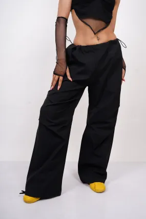 Burger Parachute Pants (Black) For Women