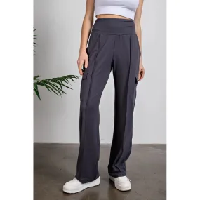 Butter Straight Leg Cargo Pants Charcoal