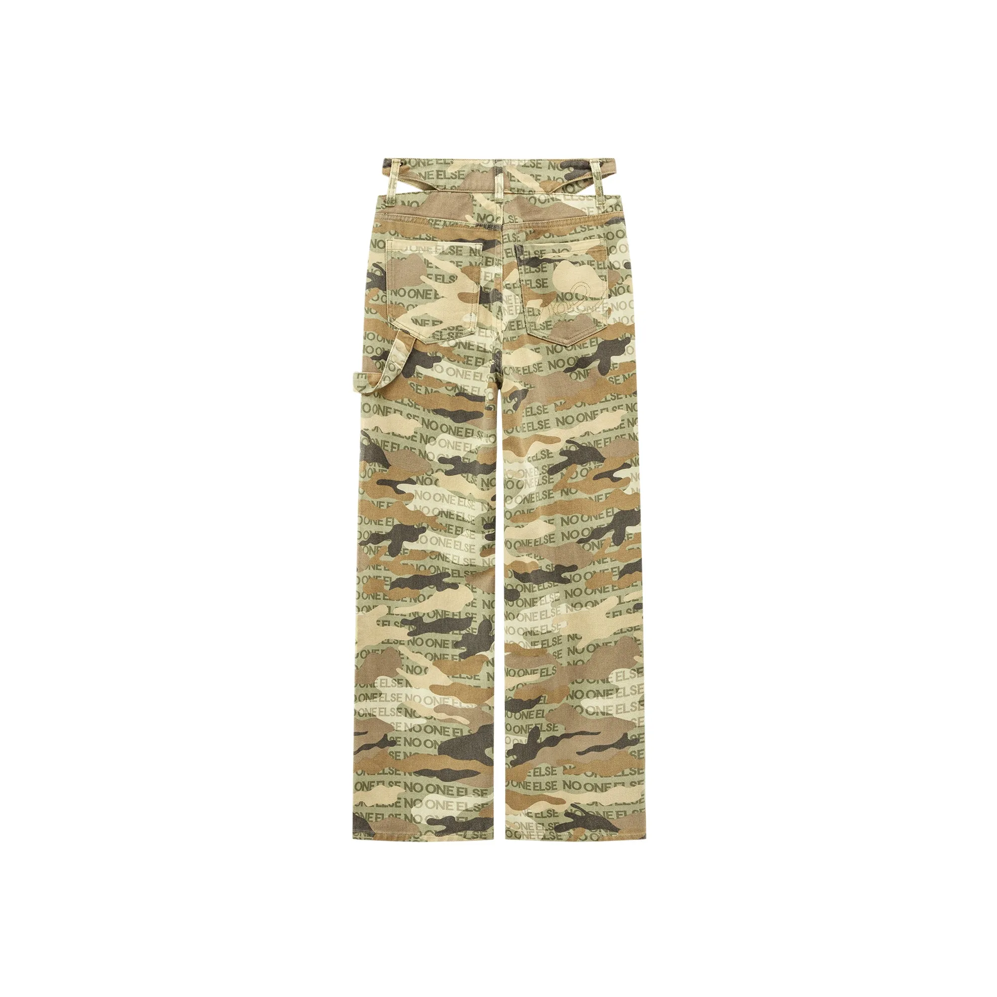 Camouflage High Waist Straight Pants