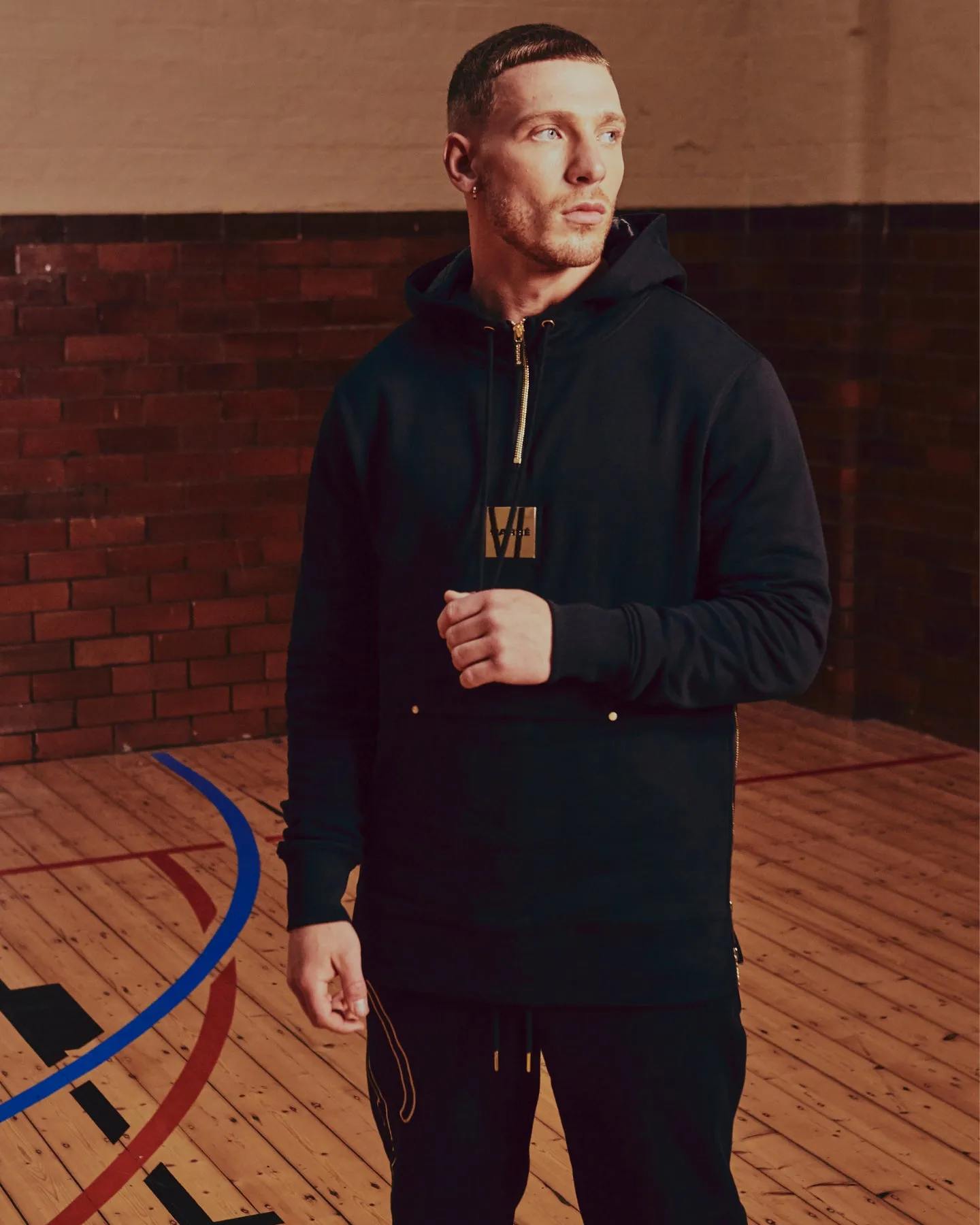 Carré Elite 3/4 Zip Hoodie Black