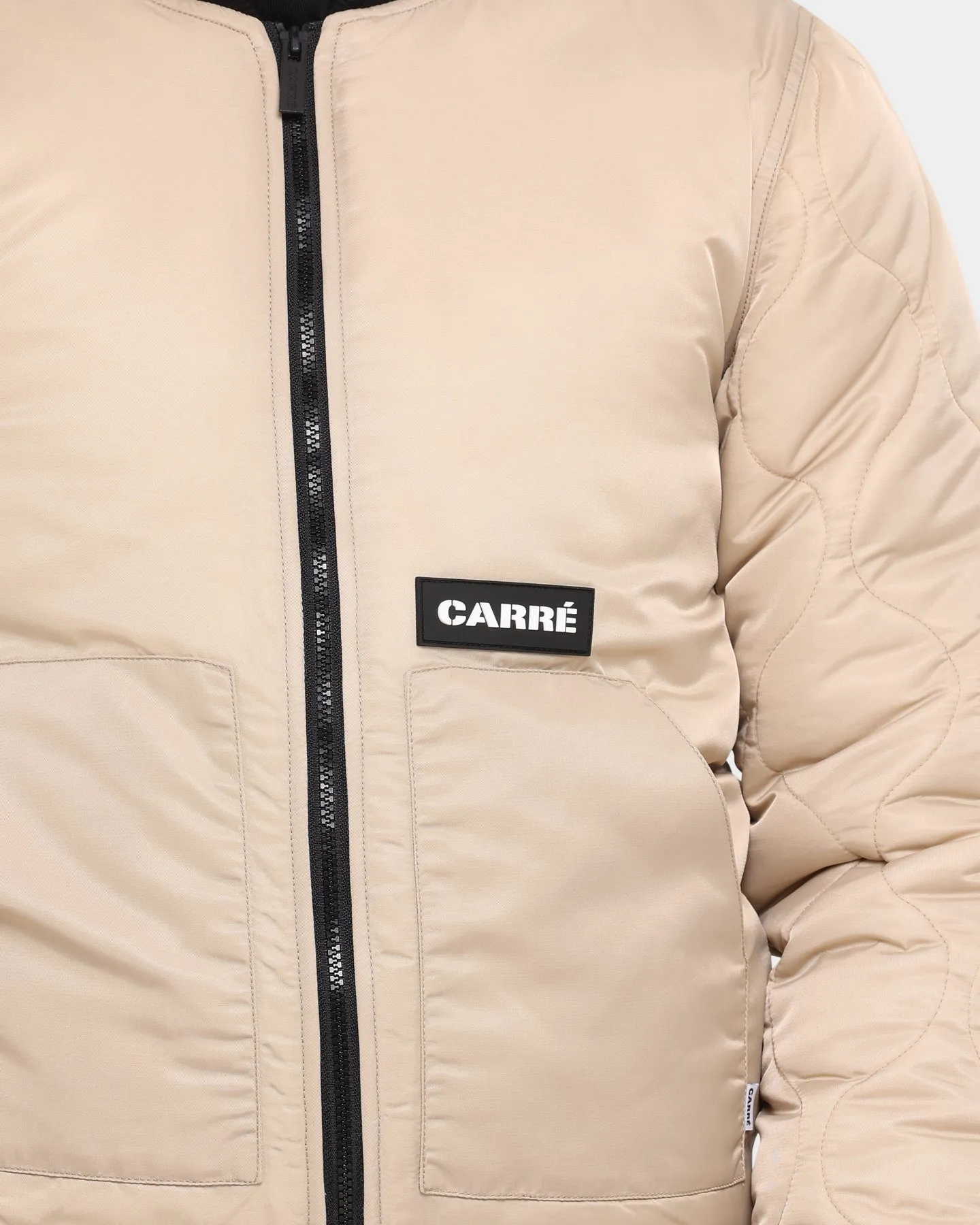 Carré Motor Quilted Bomber Jacket Stone