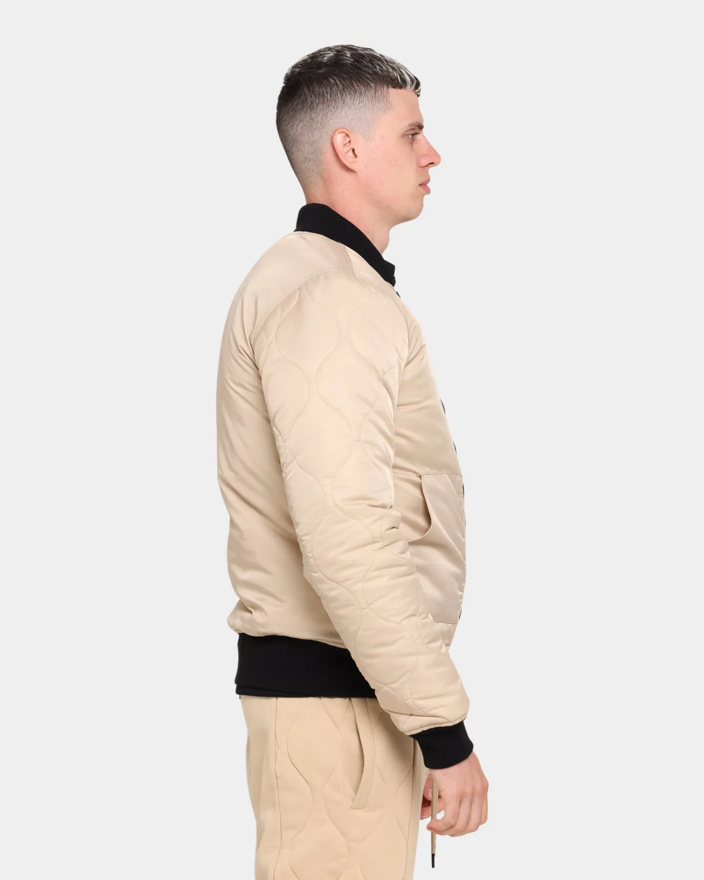 Carré Motor Quilted Bomber Jacket Stone