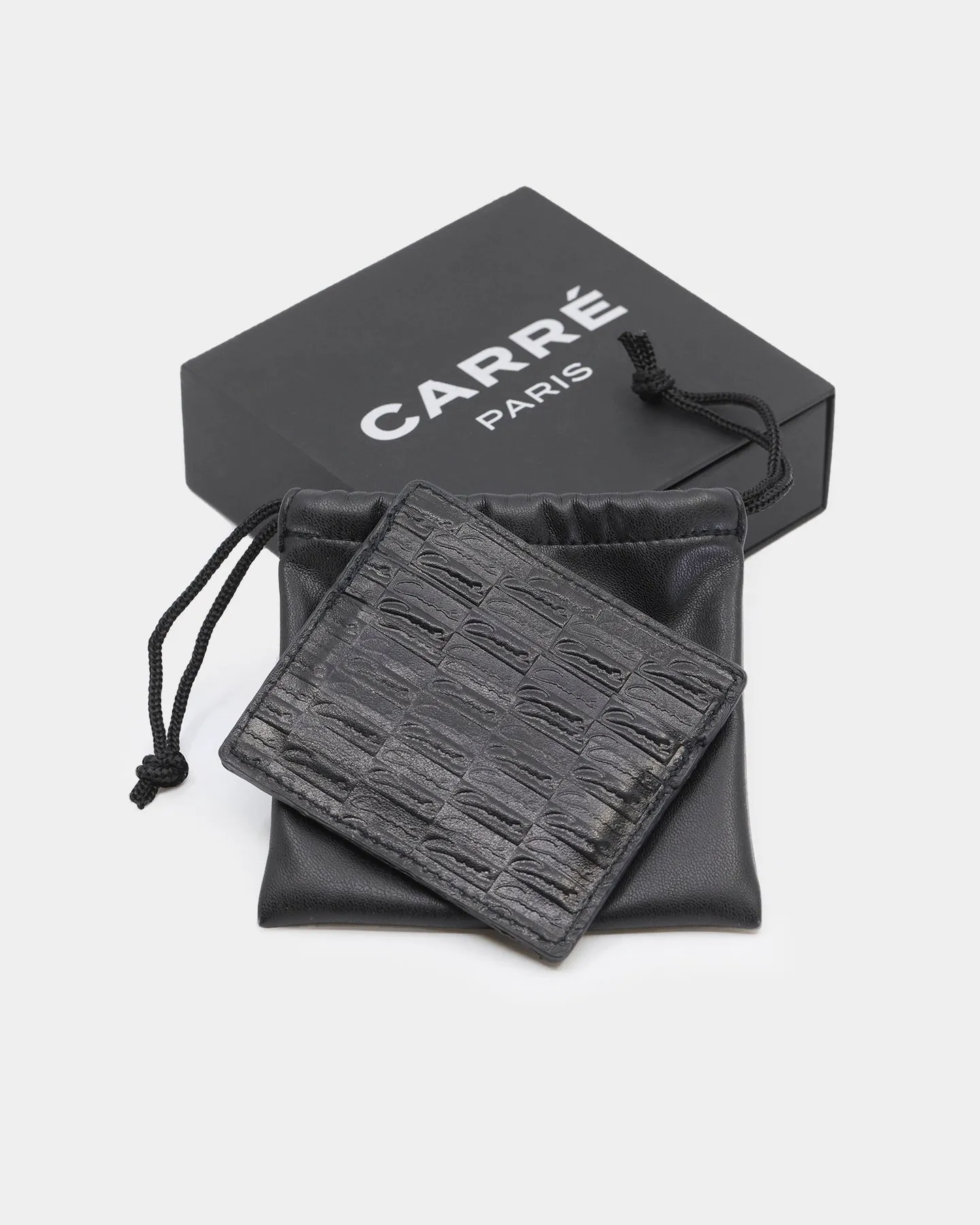 Carré Scripted Card Wallet Black