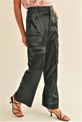 Cassie Satin Cargo Pants