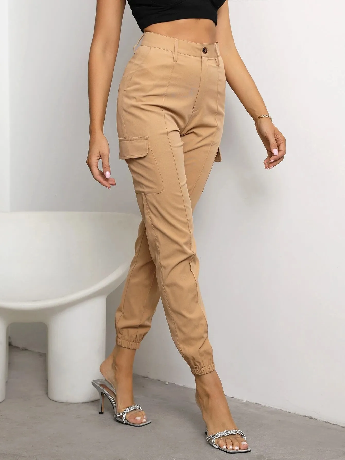 Casual Flap Pocket Side Cargo Pants