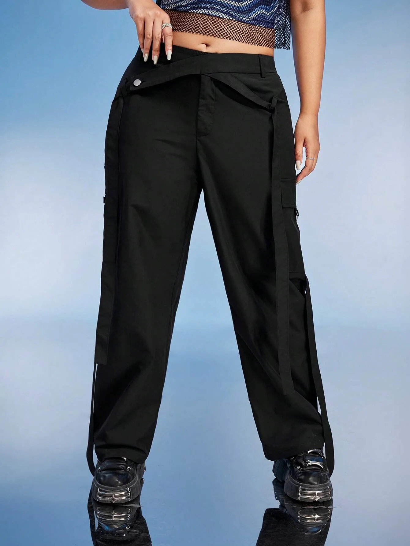 Casual Flap Side Pocket Cargo Pants