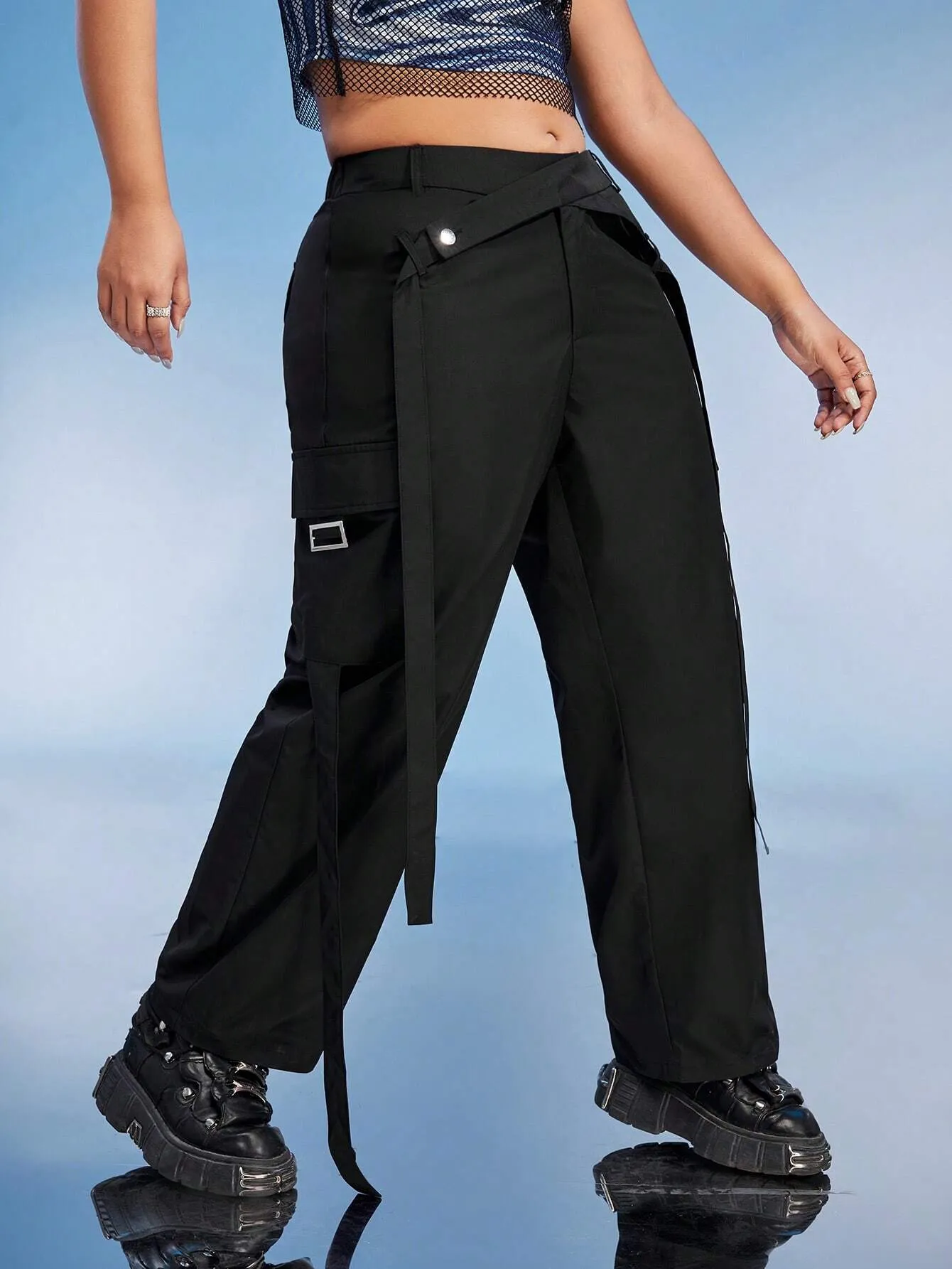 Casual Flap Side Pocket Cargo Pants