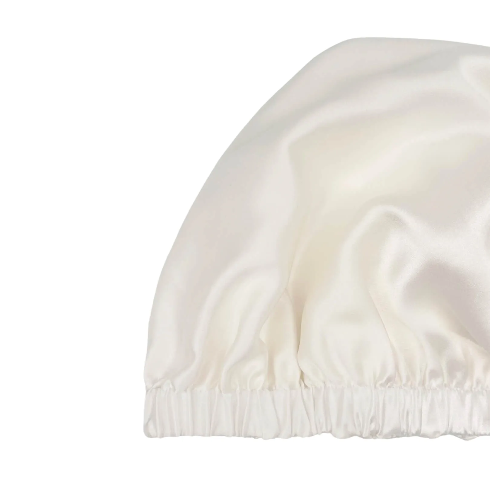 Classic Double Layer Adjustable Women Mulberry Silk Hair Hair Wrap Bonnet -Ivory White