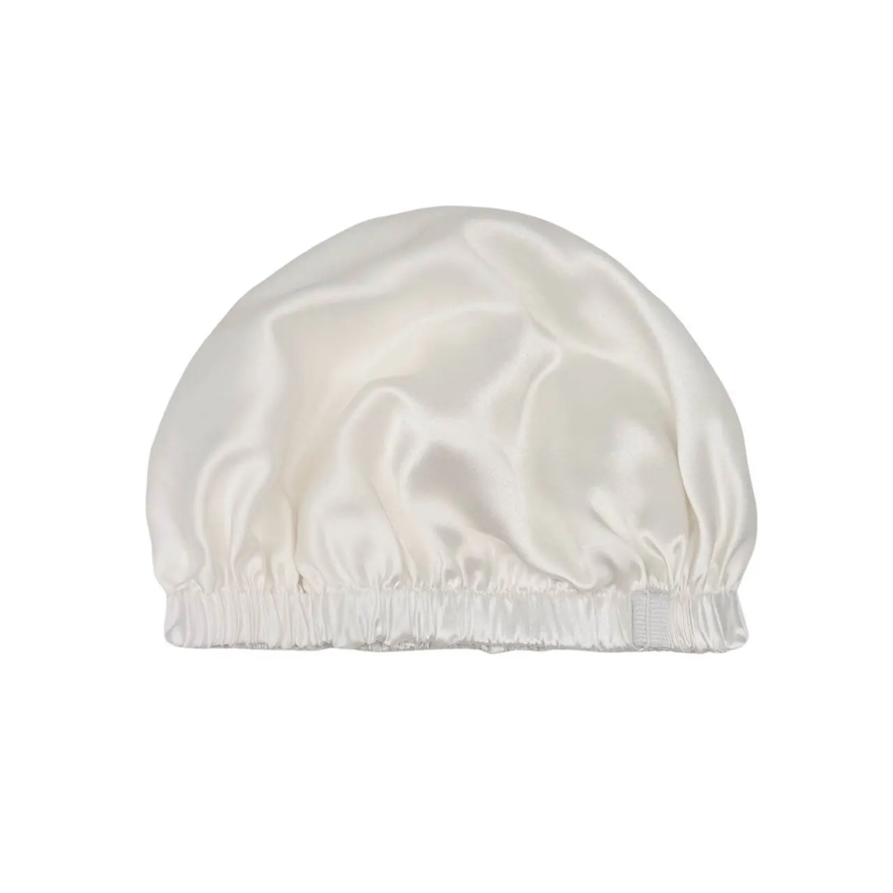 Classic Double Layer Adjustable Women Mulberry Silk Hair Hair Wrap Bonnet -Ivory White