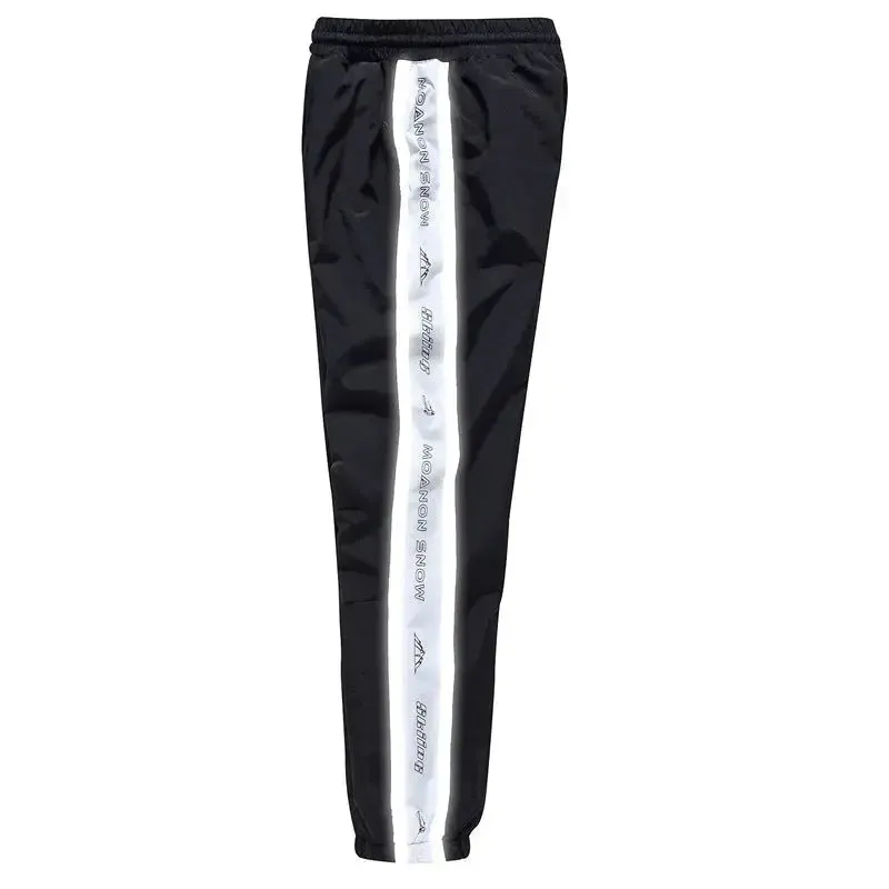 Classical Black & White Snow Pants Reflective Warm Winter Trousers